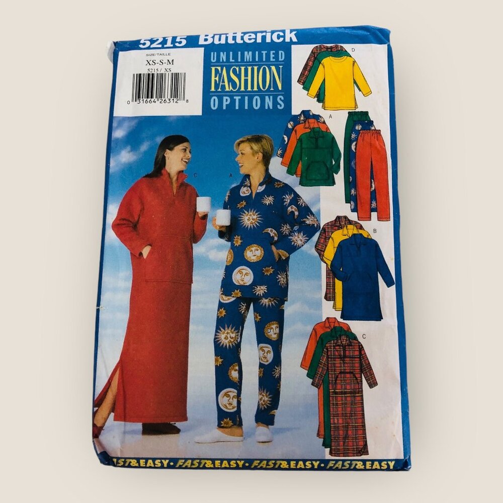 Vintage Butterick Sewing Pattern 5215 Misses Loungewear Size XS-M